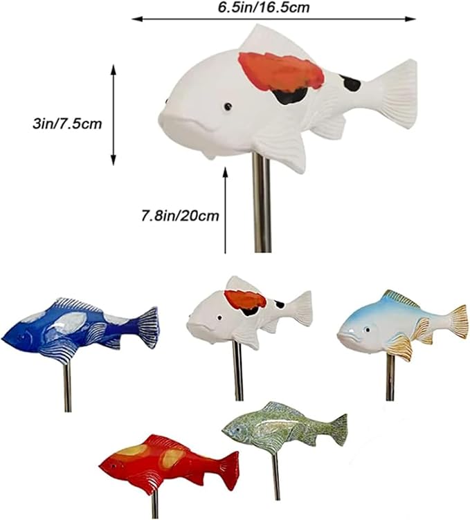 Fish Garden Statue Koi Fish Sculpture for Outdoor,Resin Fish Garden Ornaments,Fish Sculpture Garden for Patio,Yard,Lawn,Pond,Home Decoration (White)