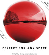 12 Inch Stainless Steel Gazing Globe,v2croft Hollow Ball Mirrored Surface Polished Shiny Sphere,Garden Stainless Steel Gazing Ball for Outdoor Lawn Pond Yard Ornament(red)