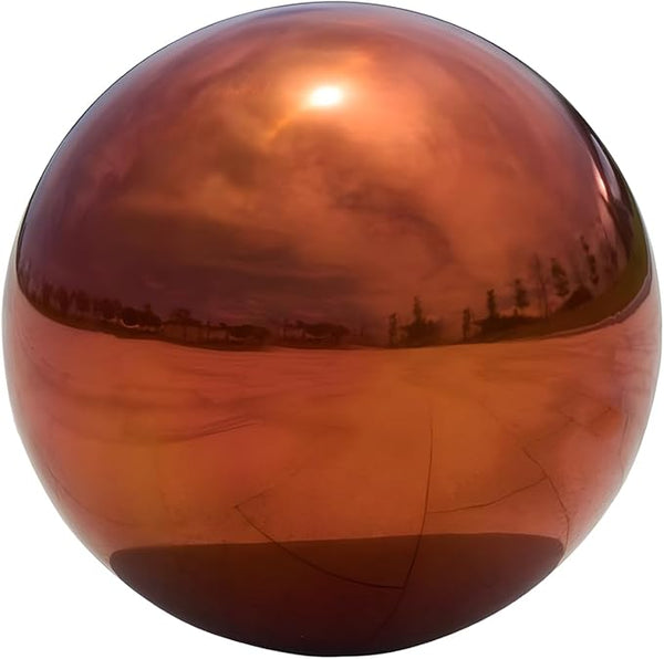 Stainless Steel Gazing Globe Mirror Ball, Decorative Gazing Balls for Garden, Reflective Smooth Garden Ball Sphere for Outdoor Yard Decoration (Orange, Dia: 6 inch)