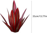 Metal Agave Plants 13.78 InchOutdoor Decor Tequila Rustic Sculpture Metal Agave Yard Art Agave Sculpture Statue Garden Yard Decor Ornament Wine Red, Garden Statues Outdoor