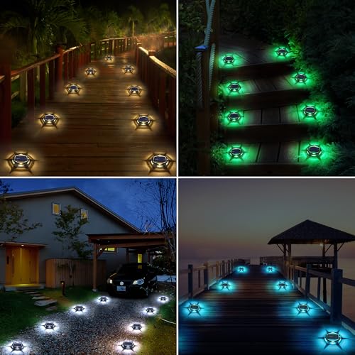 Solar Deck Light - 12 Pack RGB Waterproof