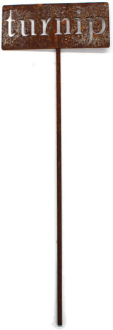 Classic Metal Garden Markers 19 Inches Tall (turnip, Naturally Rusted)