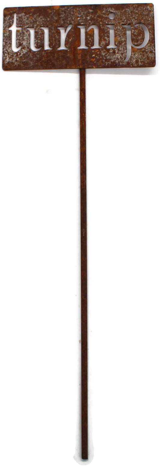 Classic Metal Garden Markers 19 Inches Tall (turnip, Naturally Rusted)