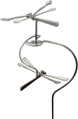 Modern Artisans American Made Dancing Dragonflies Balancing Garden Stake and Upcycled Utensil Sculpture