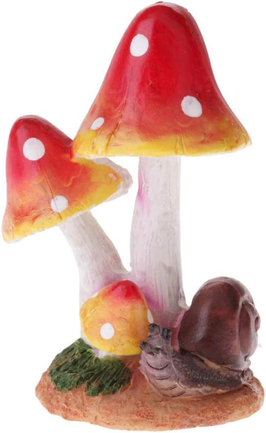 MUAMAX Miniature Mushrooms Snail Fairy Garden Mushroom Fairy Garden Accessories Small Mushroom Figurine Bonsai Craft Decro Micro Landscape Ornaments