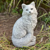 Cat Garden Statue Kitten Memorial Sitting cat Concrete Figure Outdoor Statue Pet Memorial Stone Cat Loss Gift Realistic Garden Decor
