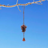 Pine Cone Bells Wind Chimes Metal Door Knob Hanger Soothing Chimes for Garden Porch Home Elegant Pinecone Outdoor Decorations Holiday Wall Ornament
