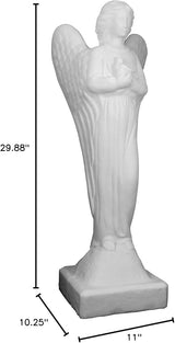 Emsco Group Morning Angel Garden Statue, White, Resin