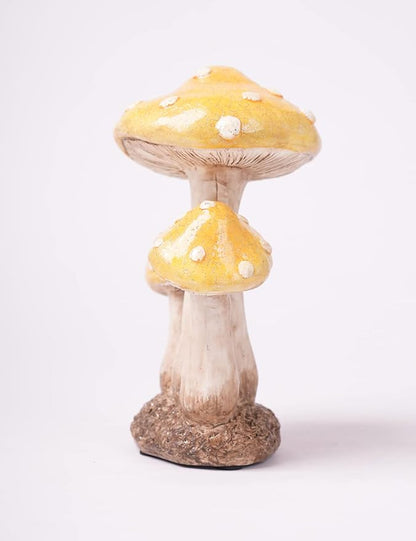 SEINHIJO Mushroom Decor Sculpture Garden Gifts Statue Outdoor Fairy Figurine Modern Patio Arts Polyresin 7.1inch