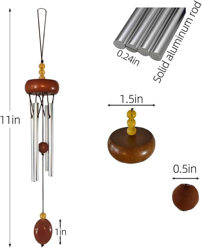 Small Wind Chimes for Outside,Mini Wind Chimes for Indoor,with Wind Catcher, Suitable as A Gift,Christmas Windchimes Indoors Gifts for Unisex (Yellow)