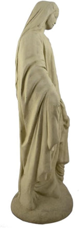 Vintage-Style Madonna and Child Cast Stone Garden Statue, 24"