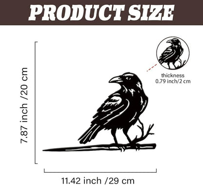 SUPERDANT Raven Metal Garden Decor Outdoor Crow Black Silhouette Yard Art Raven Decorative Garden Stakes Crow Lawn Ornaments Yard Stakes Metal Wall Art for Lawn Patio