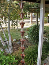 Nutshell Stores Large Square Cups Copper Rain Chain - Copper - 17 Feet