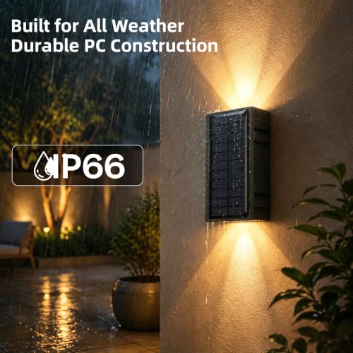 Solar Wall Lights - 2-Color Up & Down Sconce