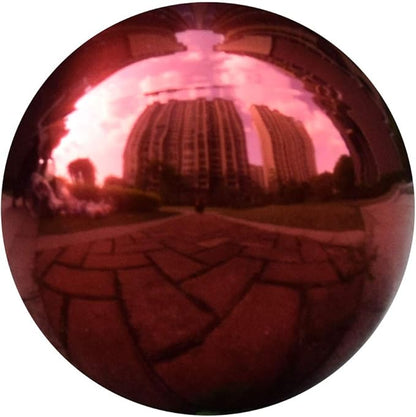 14 inch Diameter Red Gazing Ball,Red Stainless Steel Polished Reflective Smooth Garden Sphere Globe Mirror,Colorful and Shiny Addition to Any Garden or Home