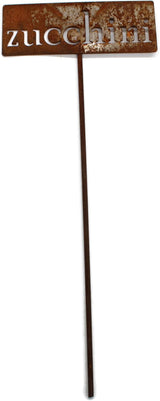 Classic Metal Garden Markers 19 Inches Tall (zucchini, Naturally Rusted)