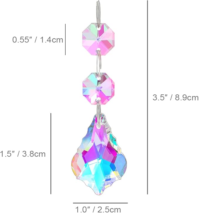 KANPURA 25pcs 38mm Suncatcher with Crystals Horse Eyes Chandelier Prism Replacement Pendant,Hanging Crystals Glass Octagon Beads for Window Christmas Tree Home Decor(AB)