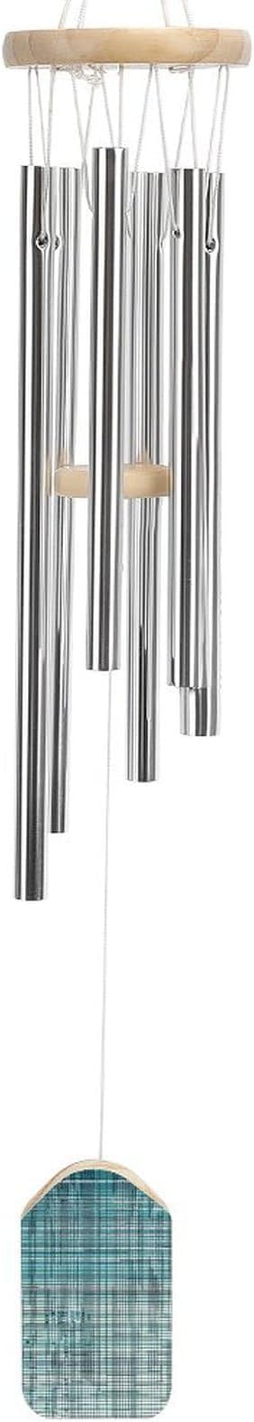 Wind Chimes for Outside,Simple Grid Style Printed Cute Aluminium Windchimes Outdoors,Soothing Melodic Memorial Wind Chime for House Porch Patio Garden Balcony Decor