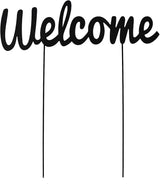 Metal Letters Garden Stakes Yard Art Word Sign Lawn Decoration Indoor Outdoor Plant Pot Decor Decorative Stick for Patio Pathway Flower Bed (Welcome)