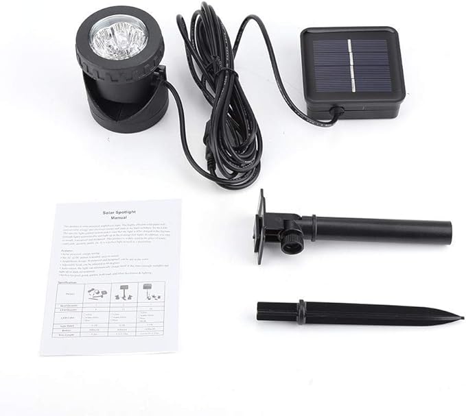 BAFOVY Solar Underwater Spotlight, 6 LED Light with Auto Dark Sensor for Garden Pool Pond Fountain Decoration