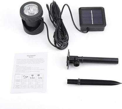 BAFOVY Solar Underwater Spotlight, 6 LED Light with Auto Dark Sensor for Garden Pool Pond Fountain Decoration