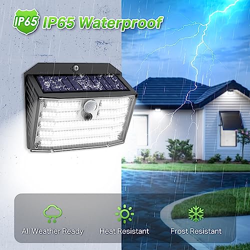 Solar Motion Lights Outdoor - IP65 Waterproof, 270° Angle, 3 Modes (6-Pack)