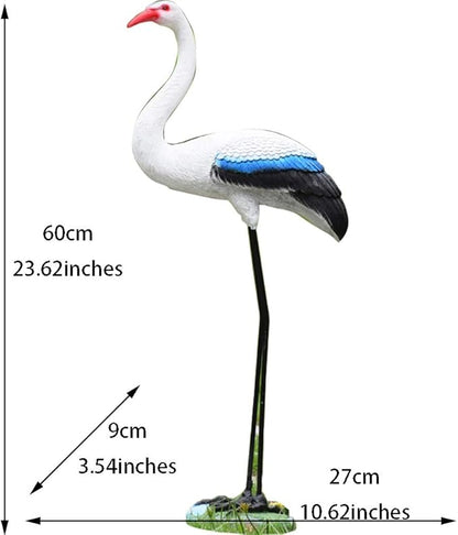 Garden Statue Animal Sculpture Outdoor Decor Gift Outdoor Statues Outdoor Garden Simulation Animal Sculpture Figurine Crane Statue Garden Courtyard Animal Decoration(27 * 9 * 60cm)