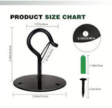 Ceiling Hooks for Hanging Plants Holder with Safety Buckle,Ceiling Decor Hook Heavy Duty,Metal Plant Hanger Indoor&Outdoor.Hooks for Hanging Plants,Wind Chime,Bird Feeders (Black, 2PCS)