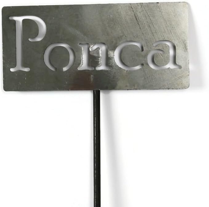 Classic Metal Garden Markers Clearance Items 20 to 33 Inches Tall (Raw Unfinished Steel, Ponca)