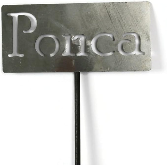 Classic Metal Garden Markers Clearance Items 20 to 33 Inches Tall (Raw Unfinished Steel, Ponca)