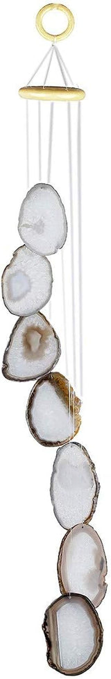 rockcloud Agate Sliced Geode Wind Chime Home Garden Decoration Figurine
