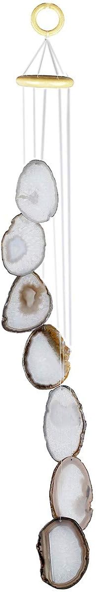 rockcloud Agate Sliced Geode Wind Chime Home Garden Decoration Figurine