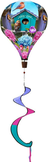 Colorful Birdhouses Spring Hot Air Balloon Wind Twister 54" x 12" Briarwood Lane