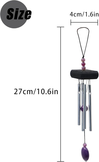 Small Wind Chimes, Outdoor Aluminum Chime with Soft Melodic Tones, Garden Chimes, for Yard, Porch, Home Decor (Black)