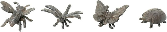 Upper Deck Decorative Metal Garden Bugs, Set of 4, Rustic Finish, Ladybug, Bee, Dragonfly and Butterfly