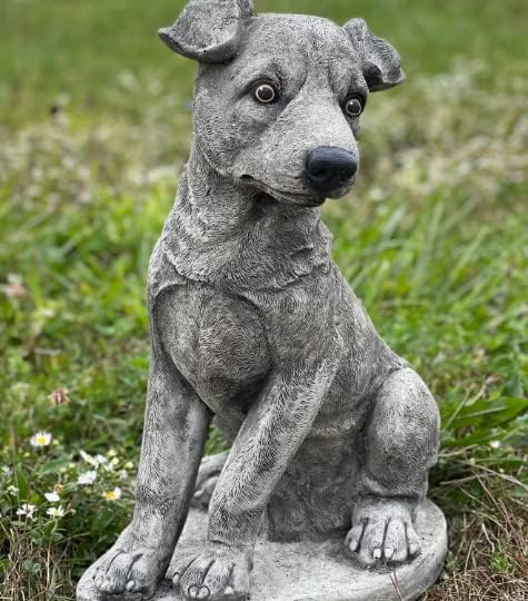 Jack Russell Terrier Statue Life Size Dog Sculpture Jack Russell Figurine Dog Garden Statue
