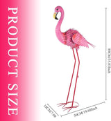 35" Flamingo Garden Statues & Sculptures, Metal Birds Yard Art Outdoor Statue, Large Pink Flamingo Lawn Ornaments for Home, Patio, Backyard Decor