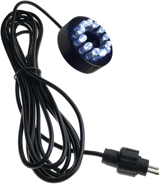 Replacement 12V Underwater 12-LED Lights Ring Submersible Fountain Pond Underwater Lights (White)