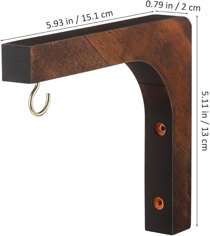 Abaodam Wooden Wall Mounted Hanging Plant Hanger Wall Hooks for Flower Bracket Planter Wind Chimes Patio Decor