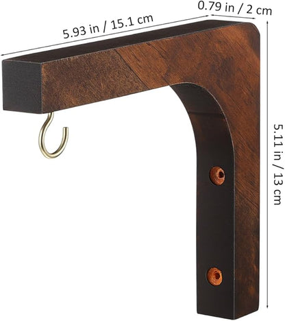 Abaodam Wooden Wall Mounted Hanging Plant Hanger Wall Hooks for Flower Bracket Planter Wind Chimes Patio Decor