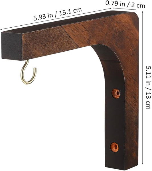 Abaodam Wooden Wall Mounted Hanging Plant Hanger Wall Hooks for Flower Bracket Planter Wind Chimes Patio Decor
