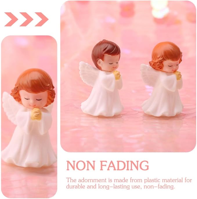 4Pcs Praying Angels Figurines, 2.55 inch Praying Angel Mini Plastic Angel Figurines for Garden Statue Home Decoration