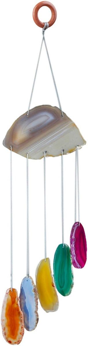 rockcloud Agate Slices Geode Wind Chime Home Garden Decoration Figurine Small Size