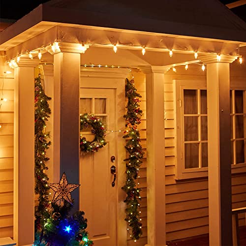 25Ft C7 LED String Lights - Clear Bulbs, Green Wire