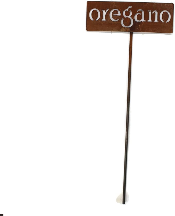 Classic Metal Garden Markers 19 Inches Tall (oregano, Naturally Rusted)