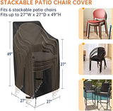 Stackable Patio Chair Covers, High Back Outdoor Chair Covers, 600D Heavy Duty Waterproof Lawn Outside Barstool Furniture Covers,Fits for 4-6 Stackable Dining Chairs,27"W x 27"D x 49"H,1 Pack