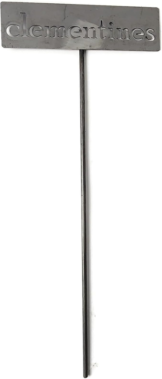 Classic Metal Garden Markers 19 Inches Tall (clementines, Raw, Unfinished Steel (will rust with time))