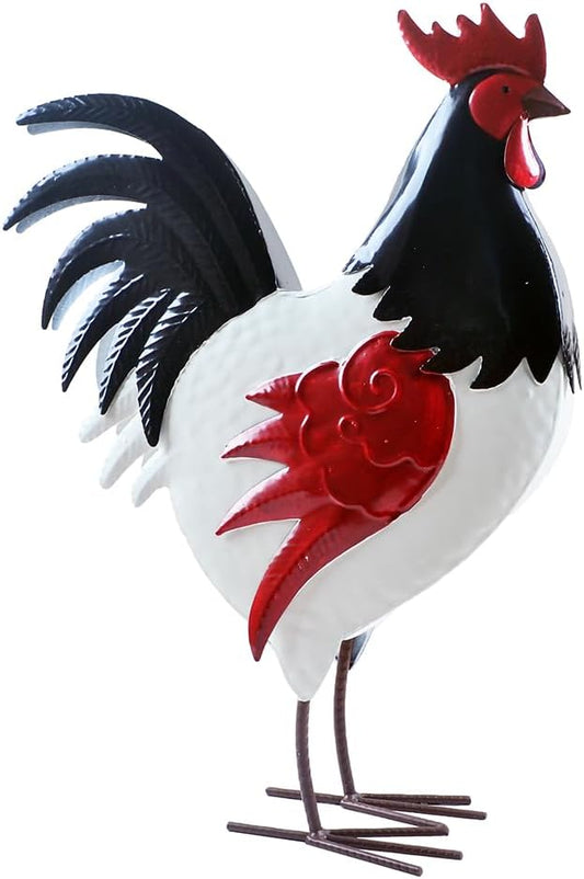 Rooster Statue Chicken Animal Sculpture Garden Decoration Metal Yard Art for Patio Lawn Backyard Outdoor Decoration