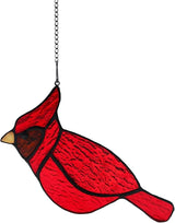 BOXCASA Red Cardinal Suncatcher for Window, Handmade Stained Glass Hanging, Memorial Gift for Loss of Loved One, Bird Decor for Women Mom Grandma Nana