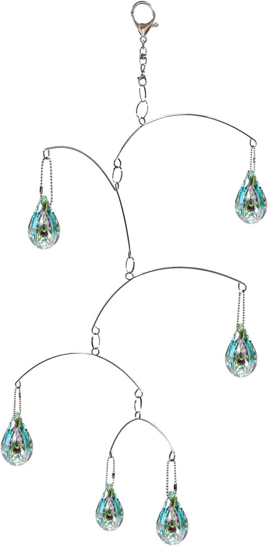 DIY Crystal Sun Catcher Wind Chime, Hanging Prisms Rainbow Maker Suncatcher for Home and Garden Decoration (FL-50AB-6PP)